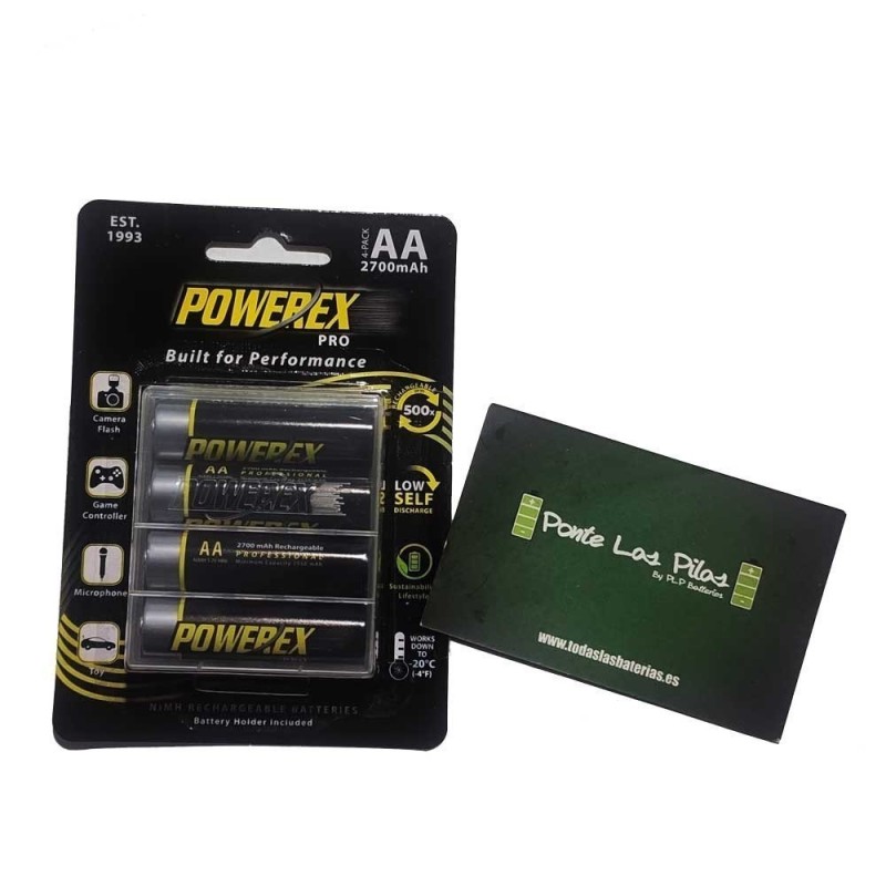 Pilas Recargables AA Powerex Pro 2700mAh | Comprar Online | PLP Batteries