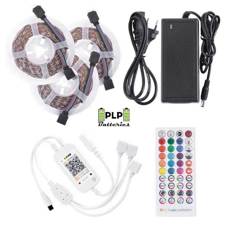 Strip Kit 72W 3.000Lm 300 LEDs RGB Transformer, Controller, Bluetooth Control IP25 40.000H