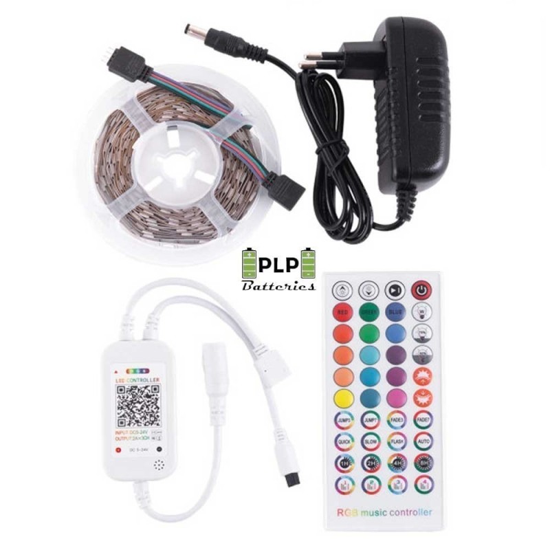 Strip Kit 72W 3.000Lm 300 LEDs RGB Transformer, Controller, Bluetooth Control IP25 40.000H