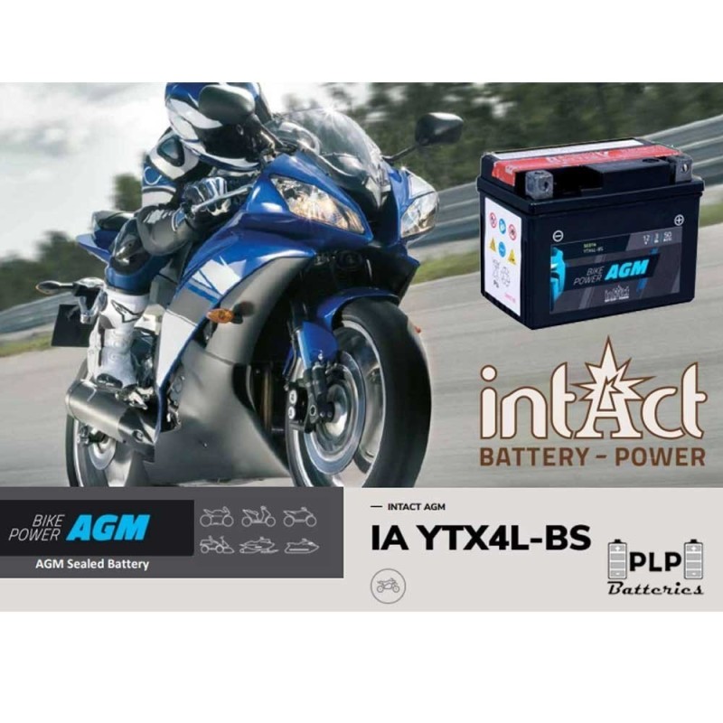 AGM 12V 3AH BATTERY FOR INTACT YTX4L-BS MOTORBIKE JUMP STARTER