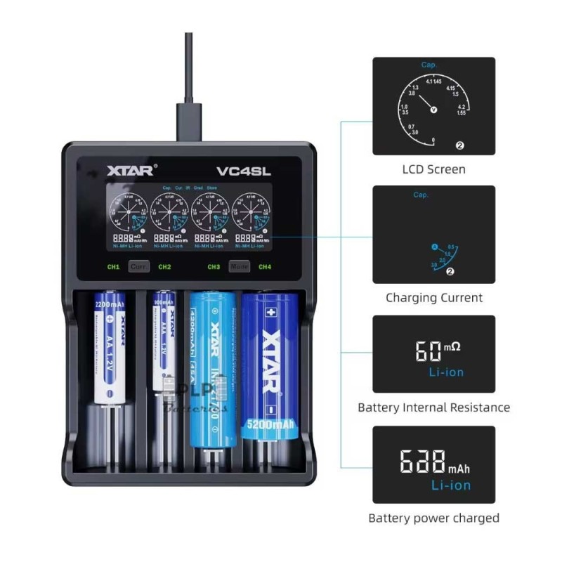 XTAR VC4 Charger Li-Ion/Ni-Mh
