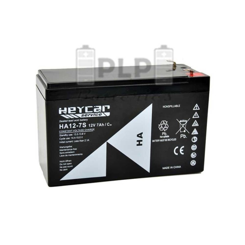 Batería AGM Heycar 12V 7Ah Alarmas | Comprar Online | PLP Batteries