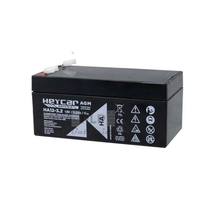 Heycar HA12-3.2Ah AGM 12V 3.2Ah AGM Lead Acid Battery