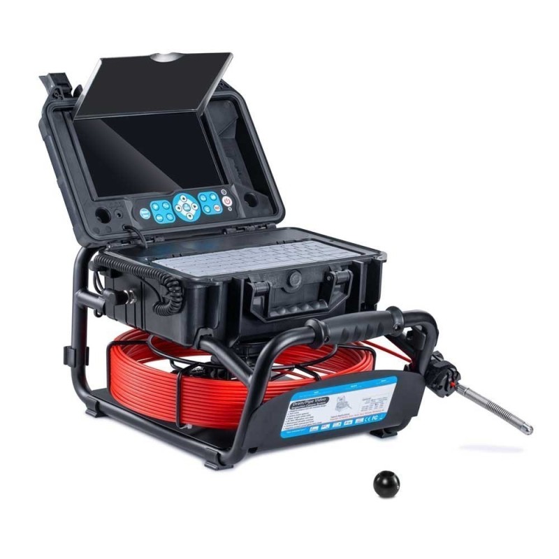 Recommended inspection camera for swimming pools Robuscam Mini with transmitter at 512 Hz