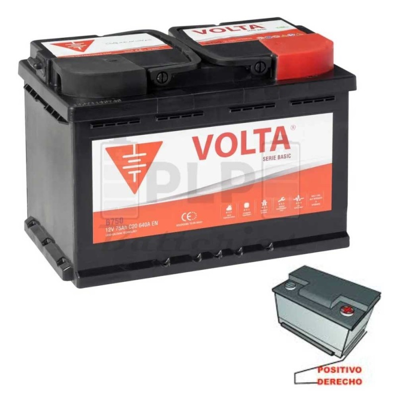 Batería Coche Volta B750D 75Ah | Comprar Online | PLP Batteries