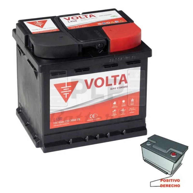 Car Battery 12v 45Ah 360Ah EN Volta L450D Standard