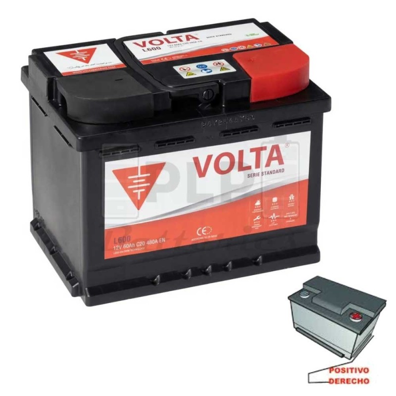 Car Battery 12v 60Ah 480A EN Standard Volta - L600D
