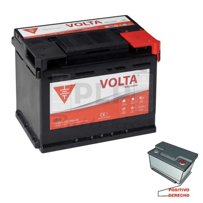 Car Battery 12v 60Ah 500A EN Volta C600D Classic