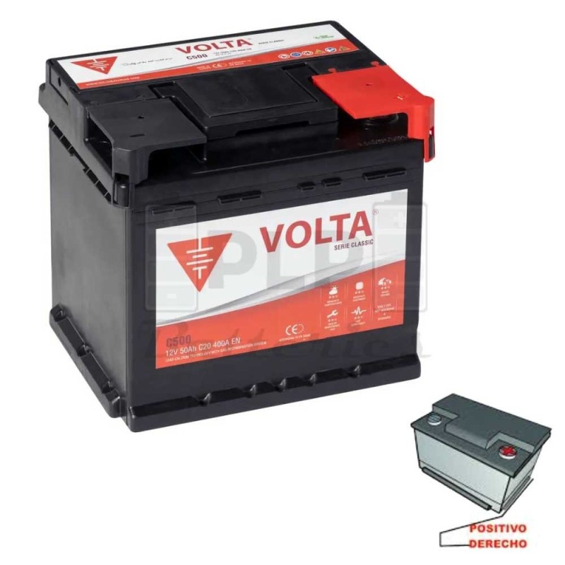 Batería Coche Volta C500D 50Ah | Comprar Online | PLP Batteries