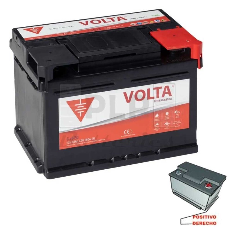 Car Battery 12v 62Ah 560A EN Volta - C+620D Classic Plus