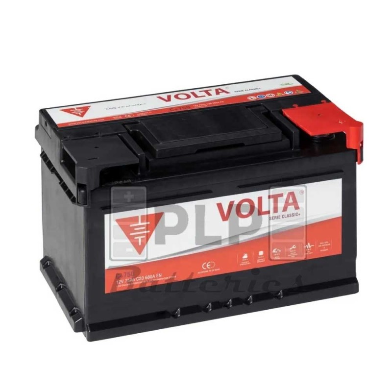 12v 75Ah 680A EN Classic Plus Volta C+750D Car Battery