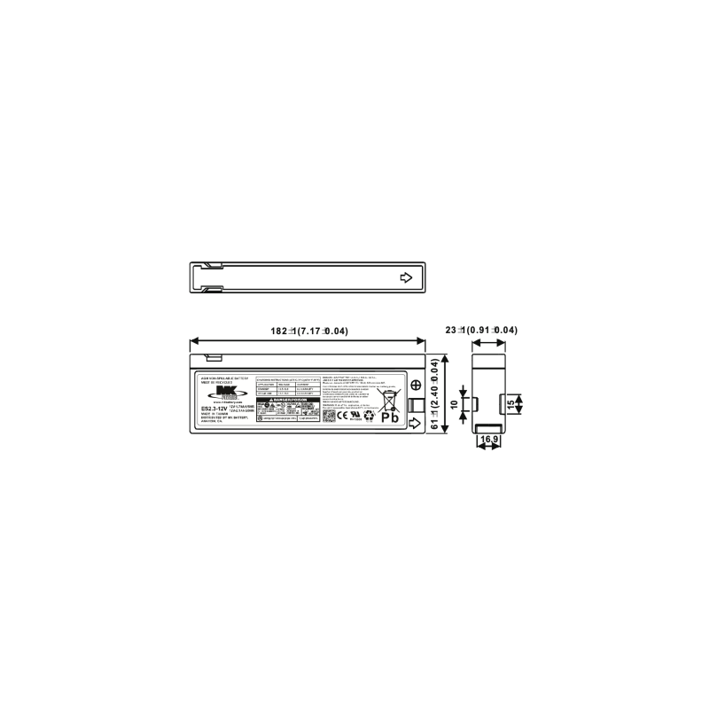 Batería AGM MK 12V 2.3Ah | Comprar Online | PLP Batteries
