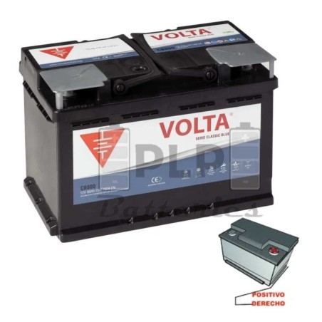 Batería Coche Volta CB800D 80Ah | Comprar Online | PLP Batteries