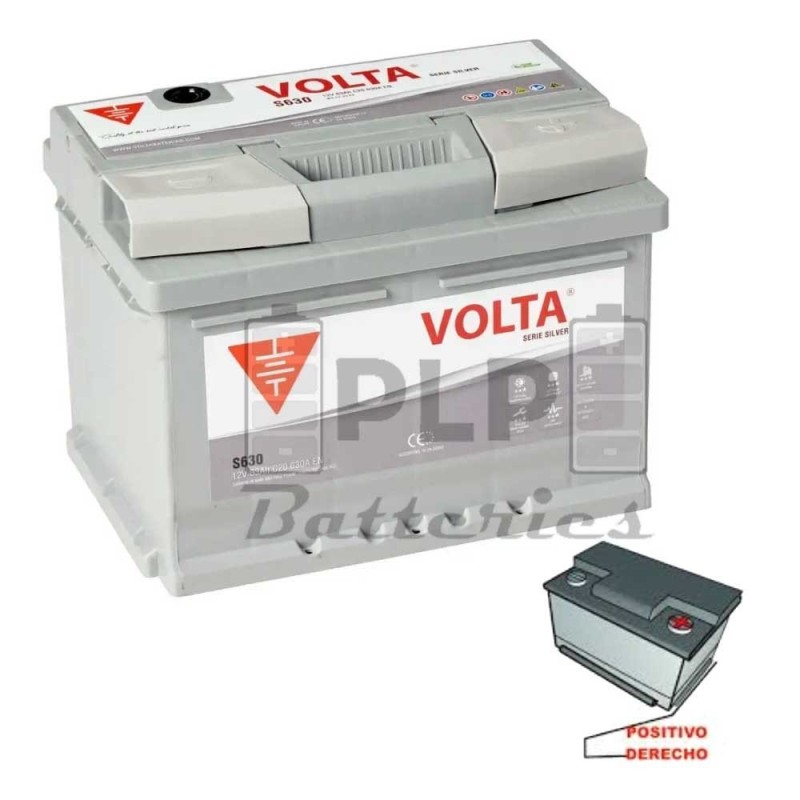 Car Battery 12v 63Ah 630A EN Silver Volta S630D