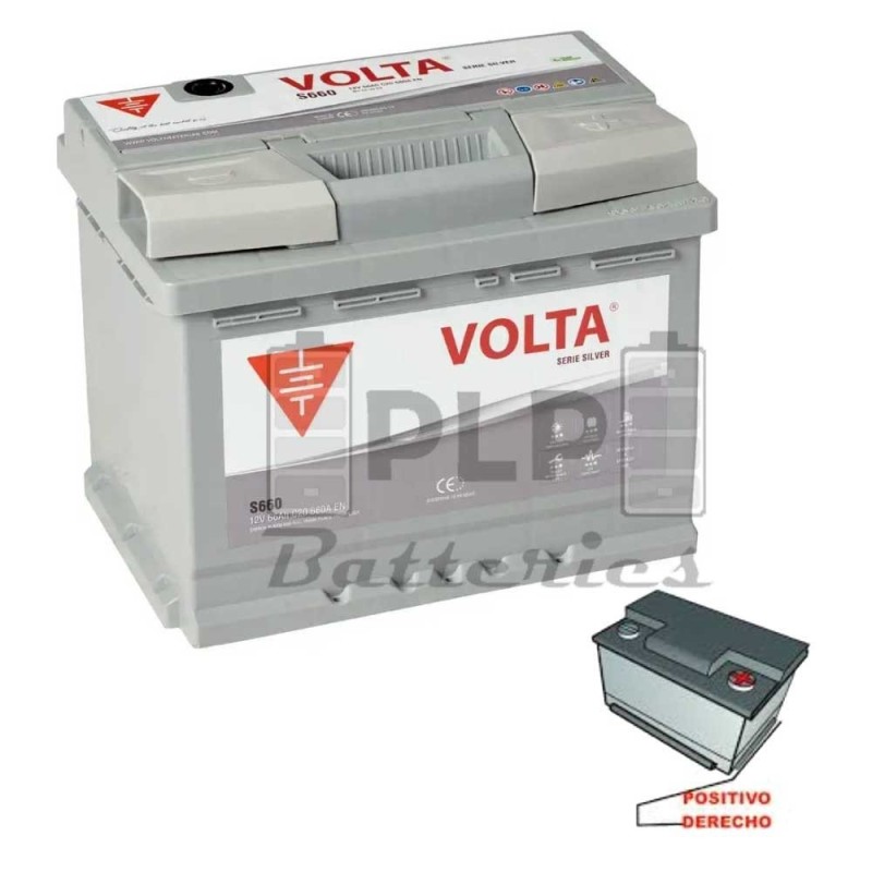 Car battery 12v 66Ah 680A EN Silver Volta S660D