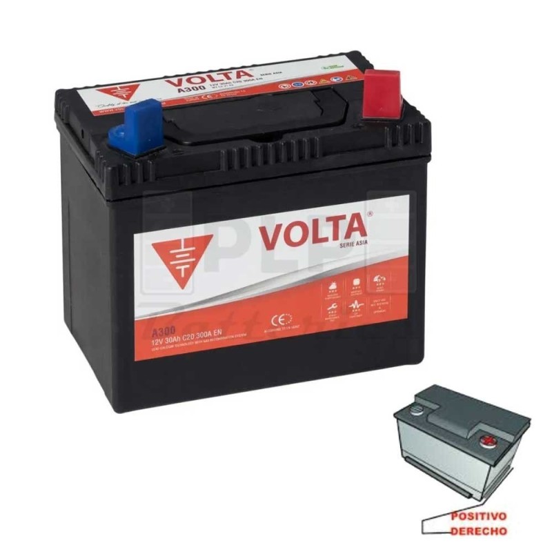 Batería Coche Volta A300D Asia 30Ah | Comprar Online | PLP Batteries