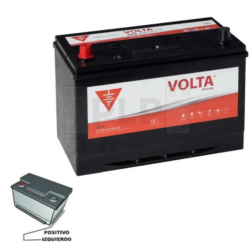 Car Battery 12v 95Ah 680A EN Asia +izq Volta A950I