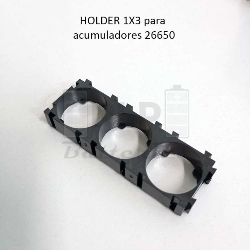 Holder 26650 1x3 | Celulas Litio |Comprar Online | PLP Batteries