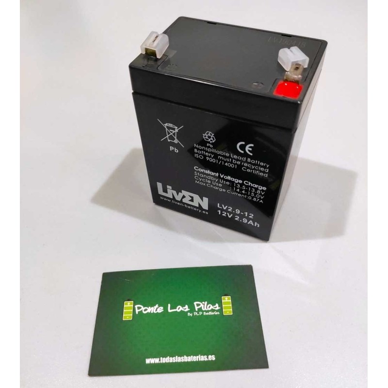 Batería AGM Liven 12V 2.9Ah | Comprar Online | PLP Batteries