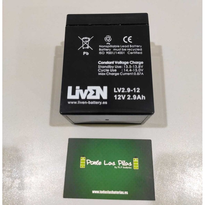 Batería AGM Liven 12V 2.9Ah | Comprar Online | PLP Batteries