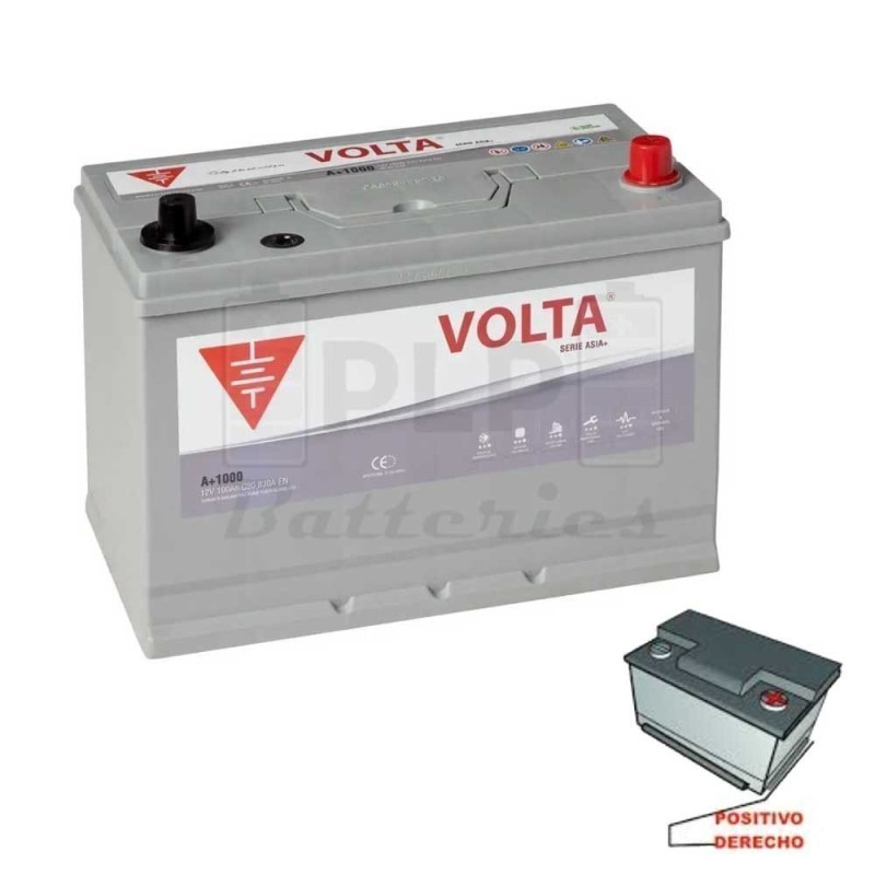 Car battery 12v 100Ah 830A Asia Volta A+1000D