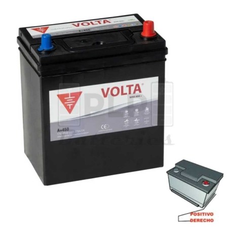 12V 45Ah 370A EN Asia Plus Car Battery Volta A+450D