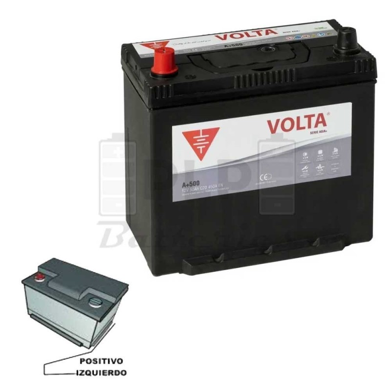 Car Battery 12v 50Ah 450Ah EN Asia Plus Volta A+500I