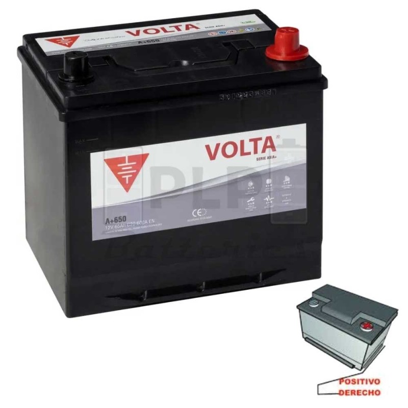 12v 65Ah 600A EN Asia Plus Car Battery Volta A+650D