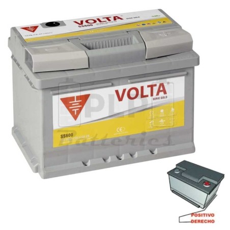 Batería Coche Volta SS600D EFB 60Ah | Comprar Online | PLP Batteries