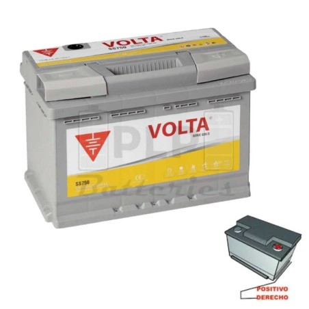 Batería Coche Volta SS750D EFB 75Ah | Comprar Online | PLP Batteries