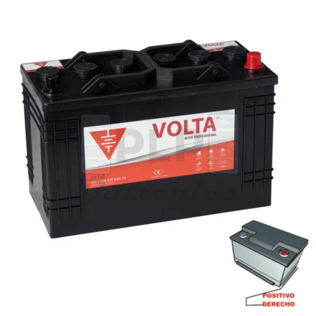 Professional Vehicle Battery 12v 115Ah 800A EN Professional Volta - P1150D