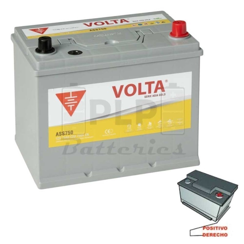 Batería Volta ASS750D Asia Gold 75Ah | Comprar Online | PLP Batteries