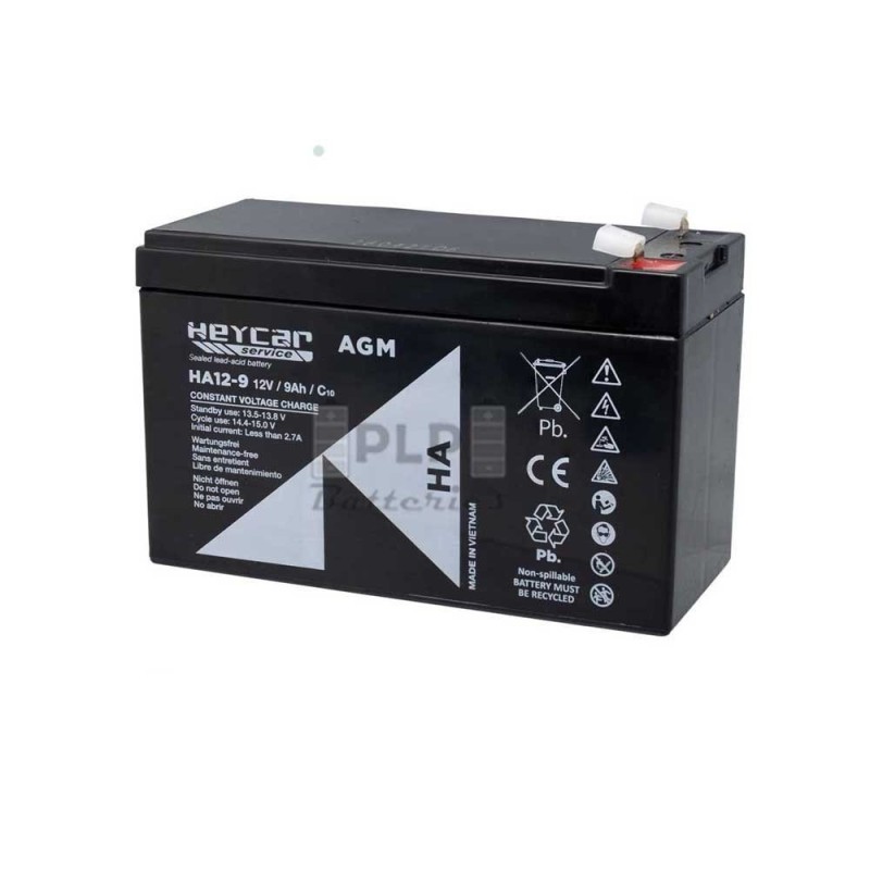 Heycar AGM Lead Acid Battery HA12-9 12V 9.0Ah