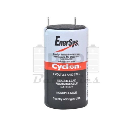Cyclon Enersys 0810-0004 (D cell) 2V 2.5Ah F4.8 Battery
